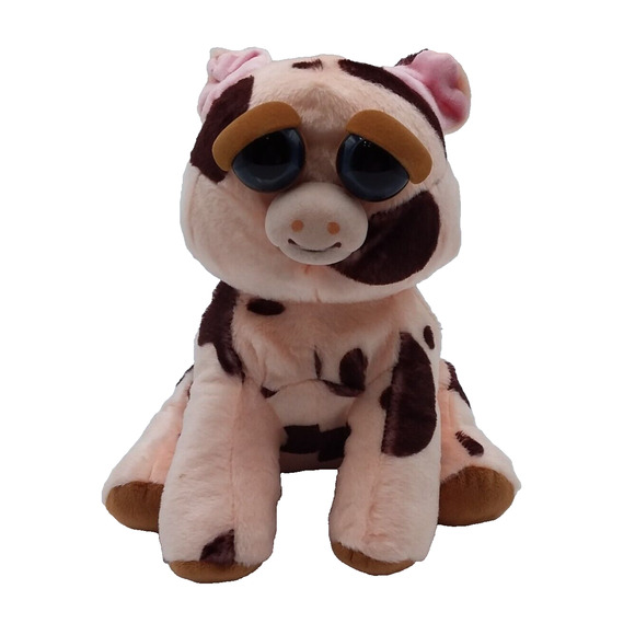 Fiesty Pets Mort The Snort Spotted Pig 10" Stuffed Plush Animal Face Changes - Picture 1 of 10